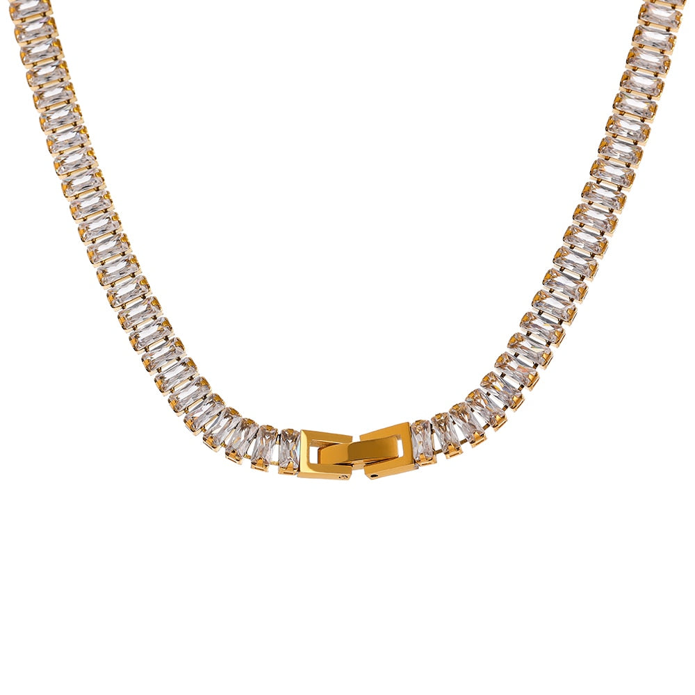 Colar Riviera Folheado a Ouro com Zircônia