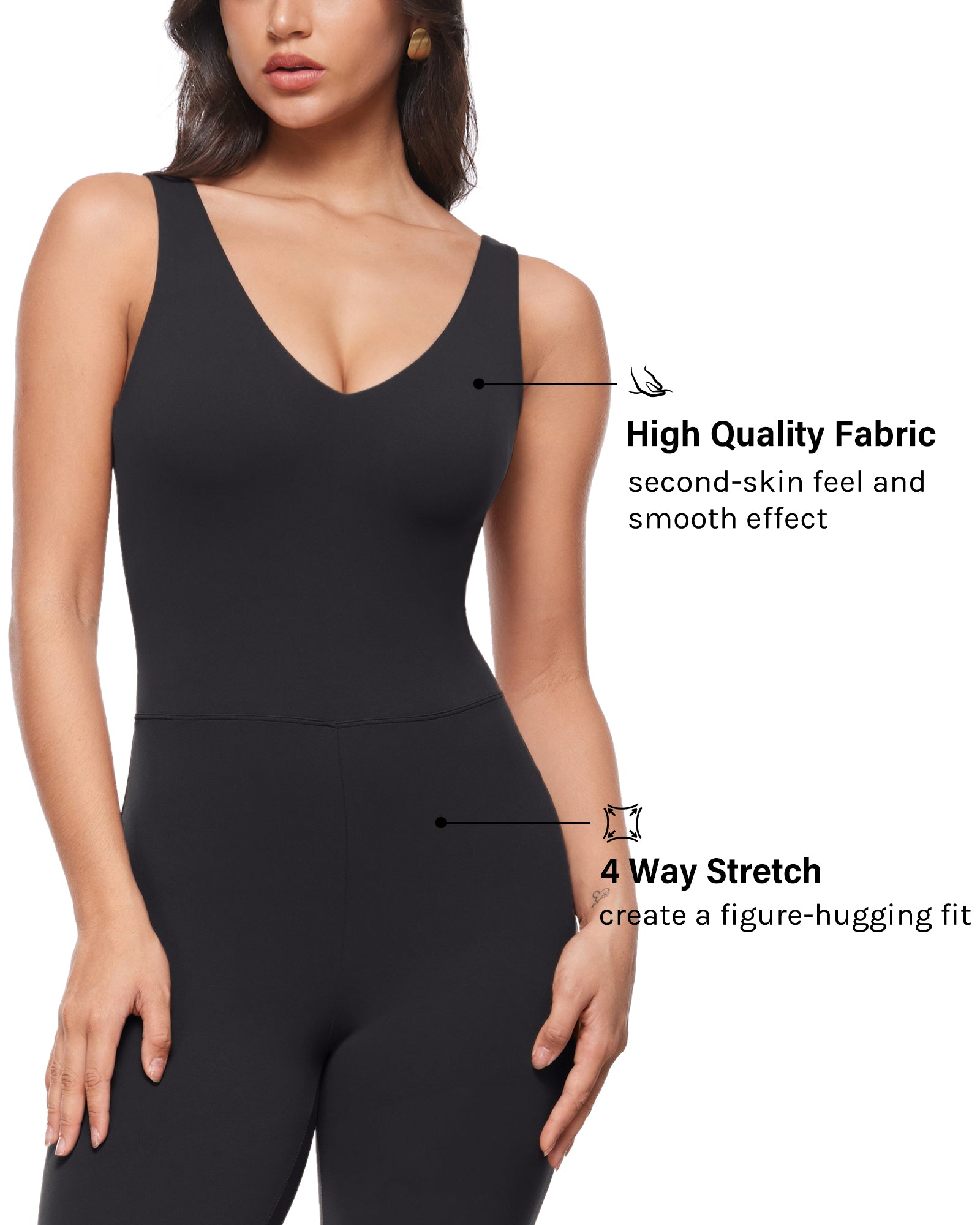 Natrelax™ V Neck Flare Jumpsuit