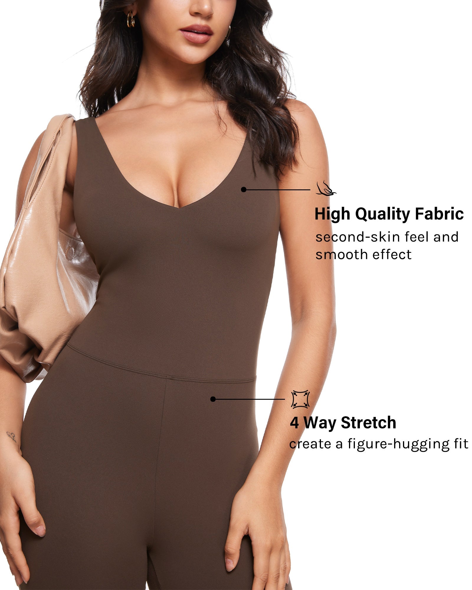 Natrelax™ V Neck Flare Jumpsuit