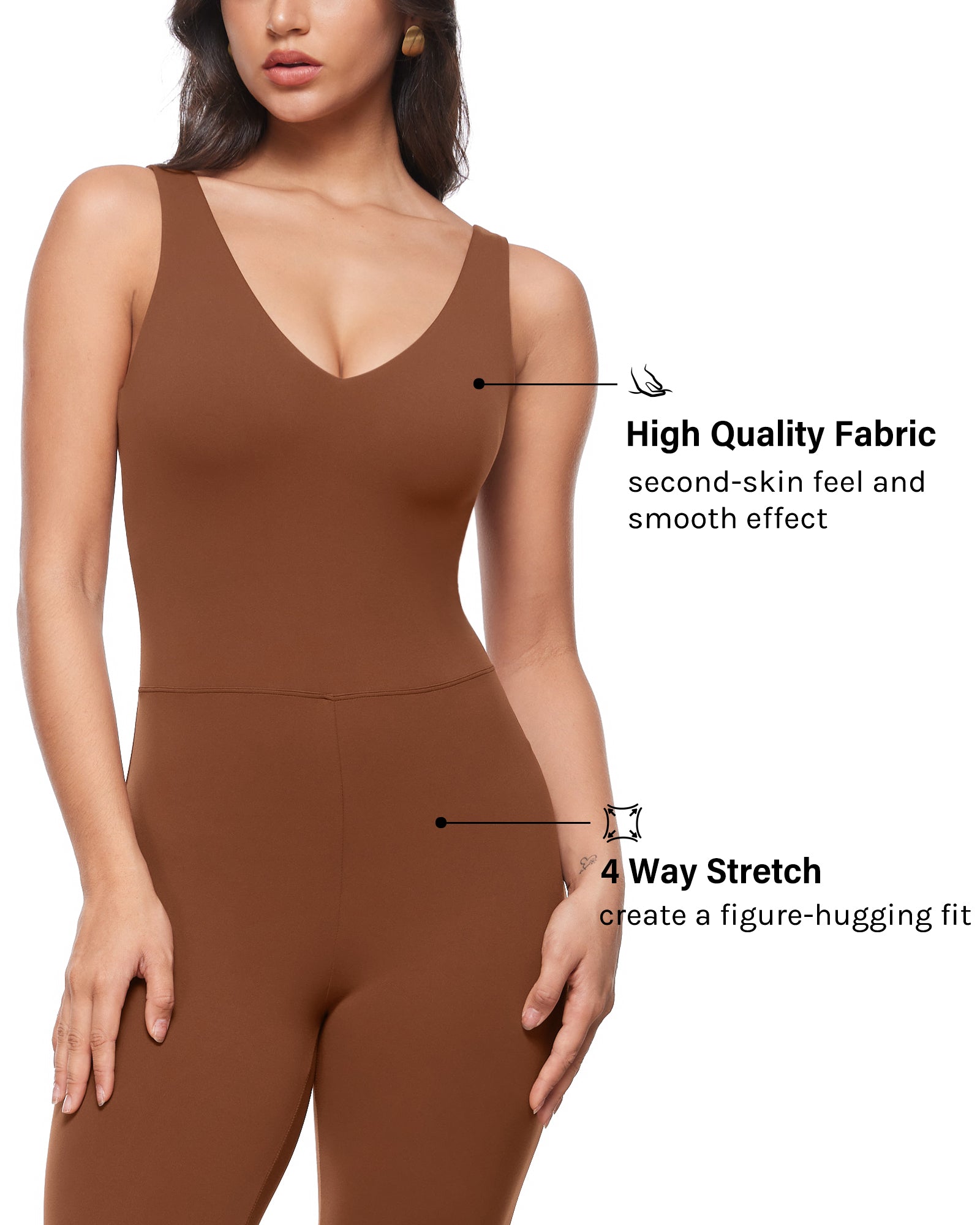 Natrelax™ V Neck Flare Jumpsuit