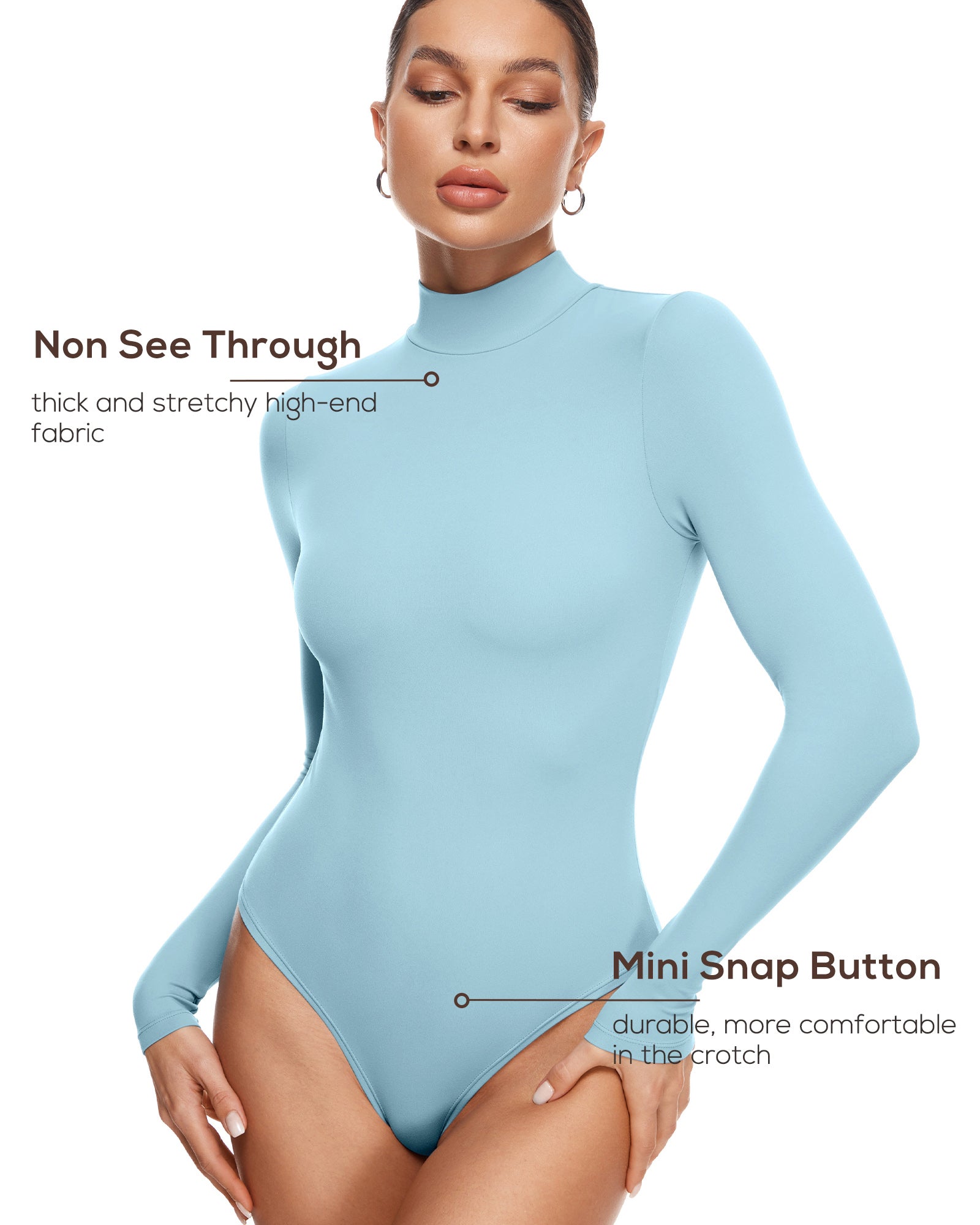 Natrelax™ Mock Neck Long Sleeve Bodysuit