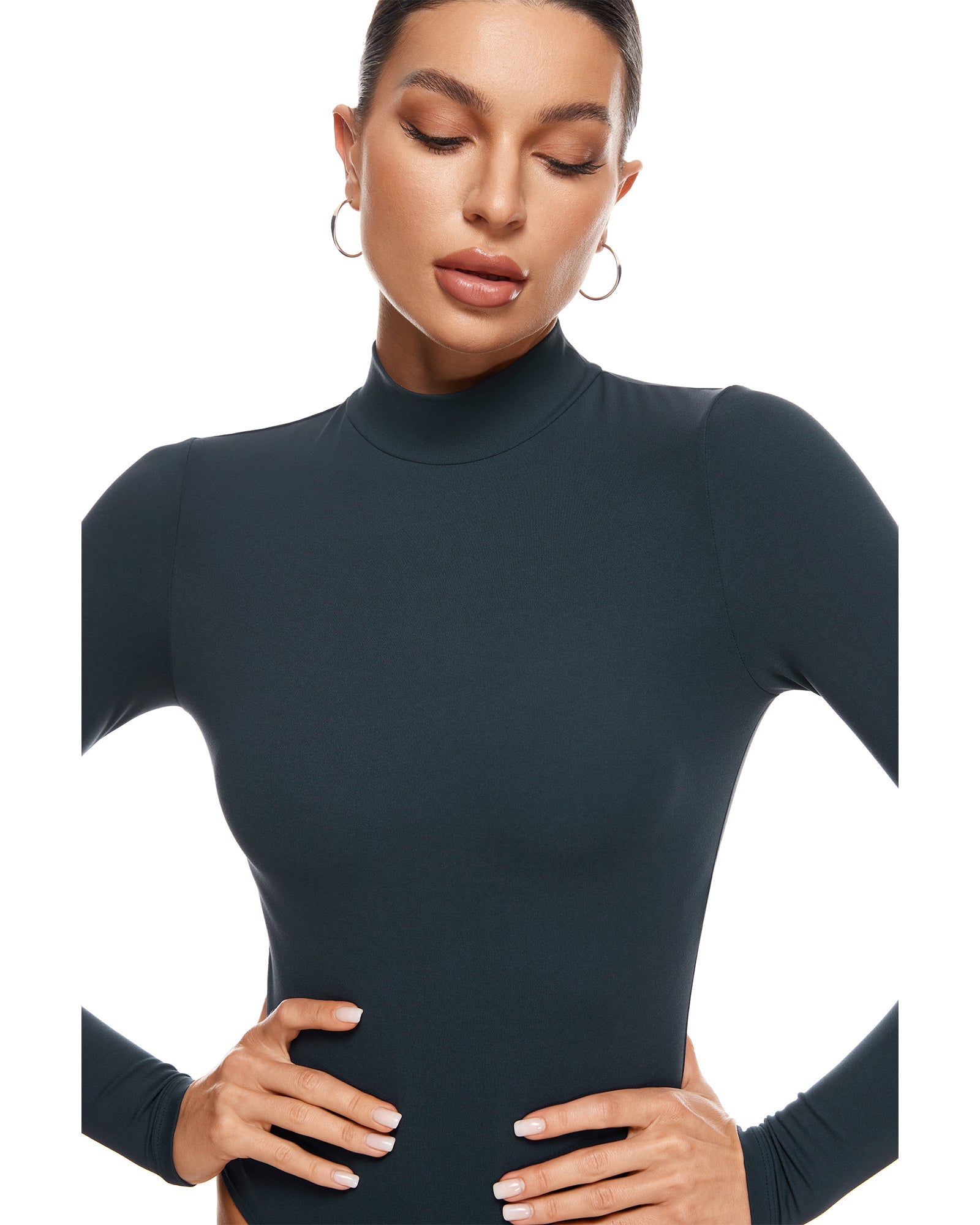 Natrelax™ Mock Neck Long Sleeve Bodysuit