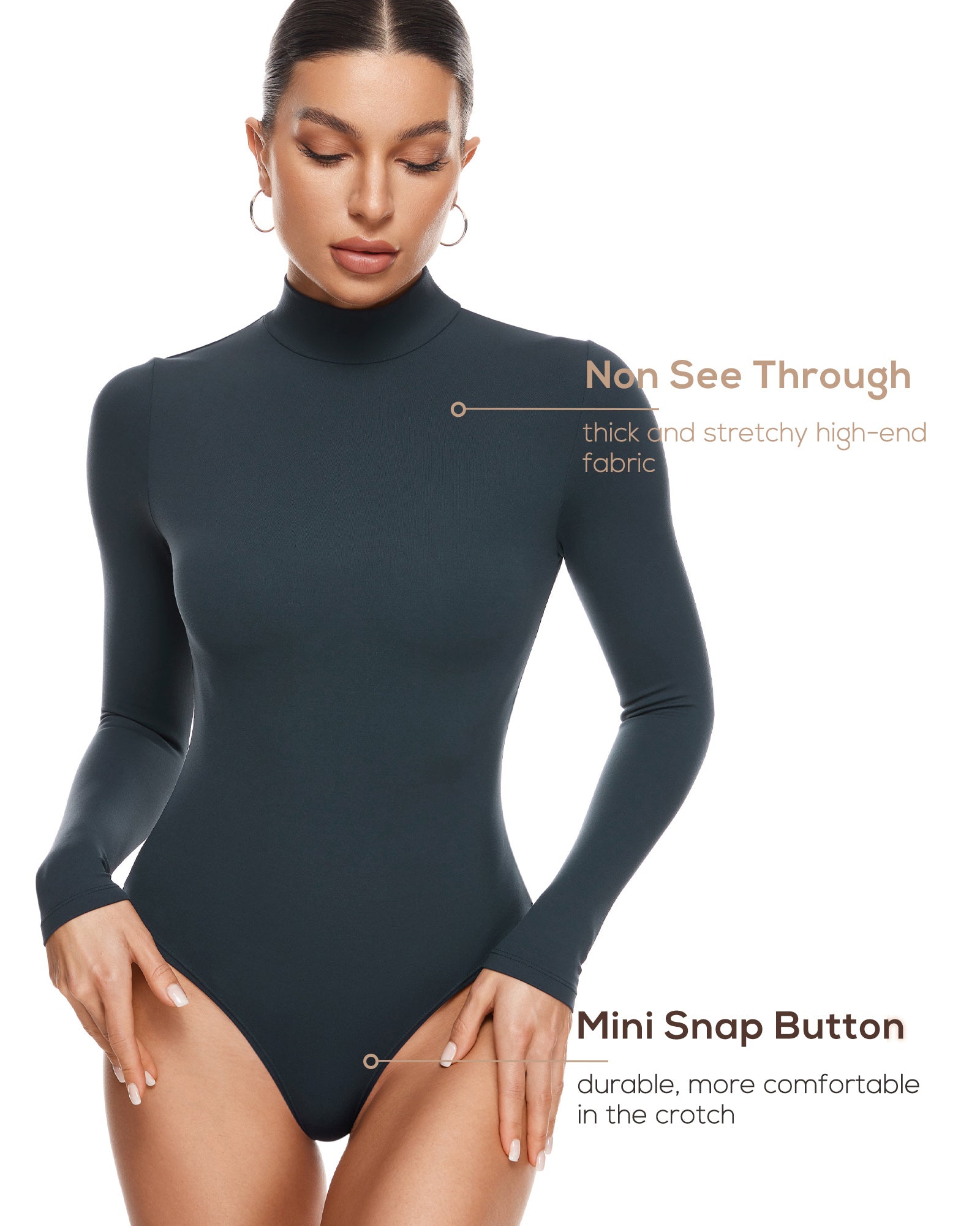 Natrelax™ Mock Neck Long Sleeve Bodysuit