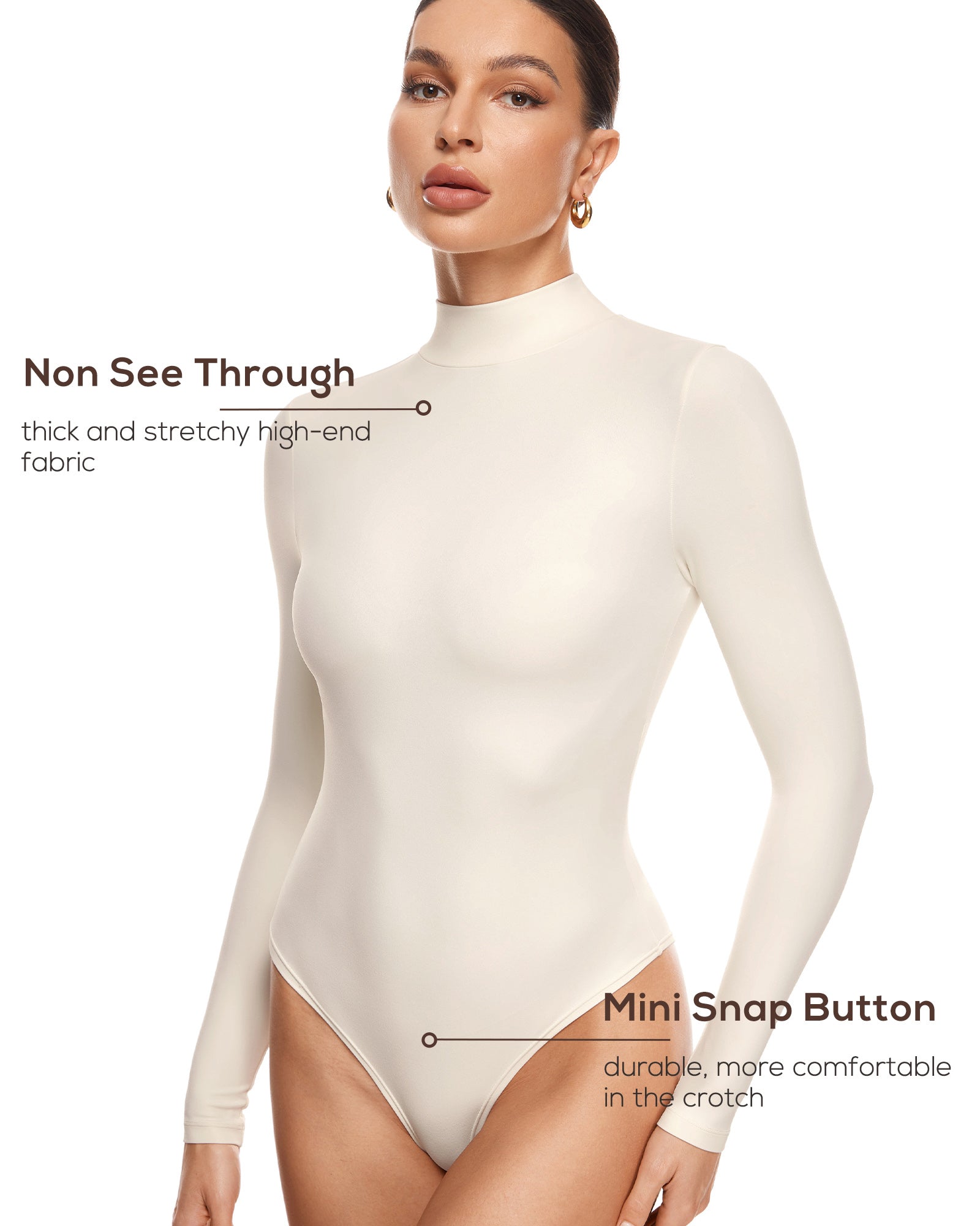 Natrelax™ Mock Neck Long Sleeve Bodysuit