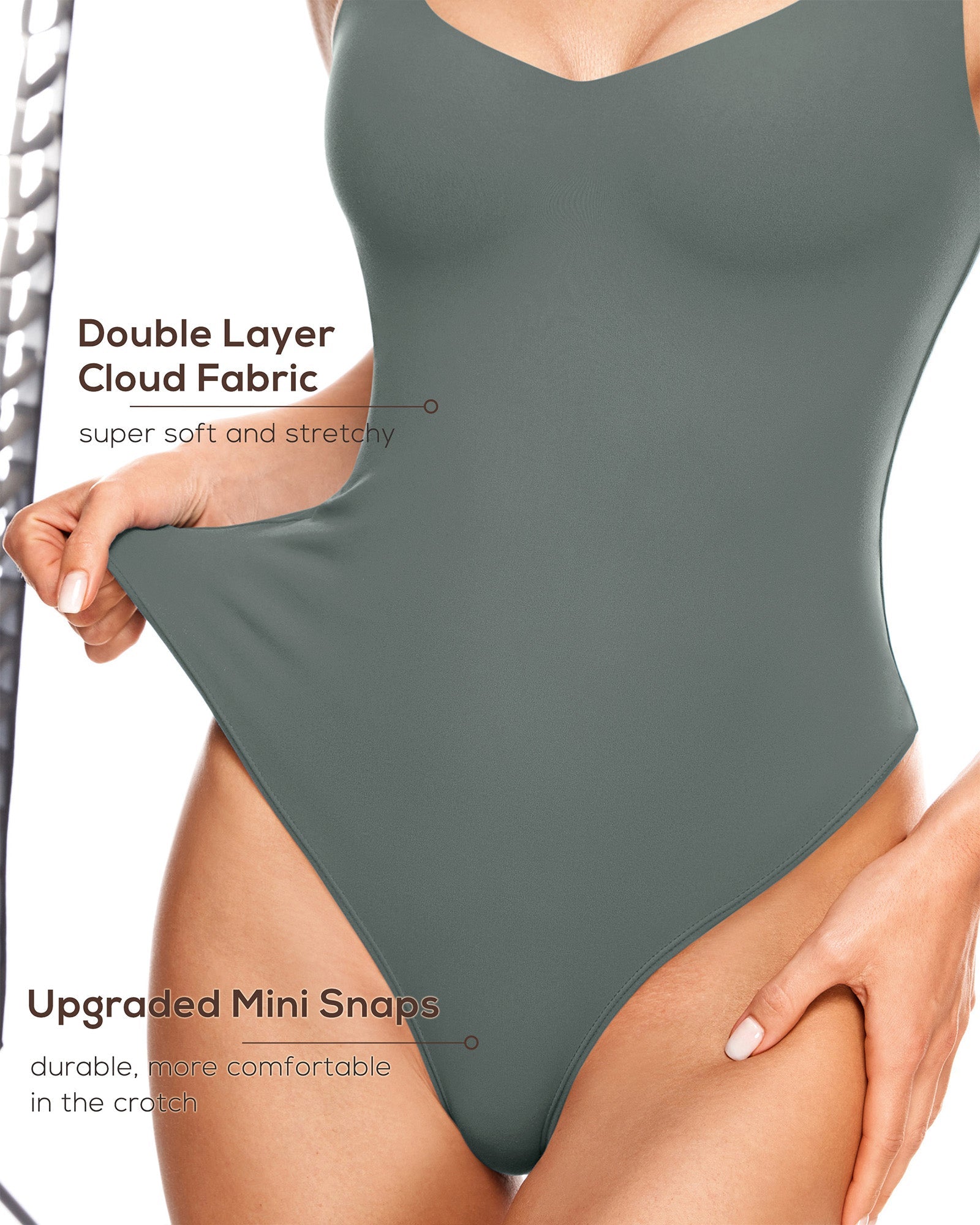 Natrelax™ V Neck Sleeveless Bodysuit
