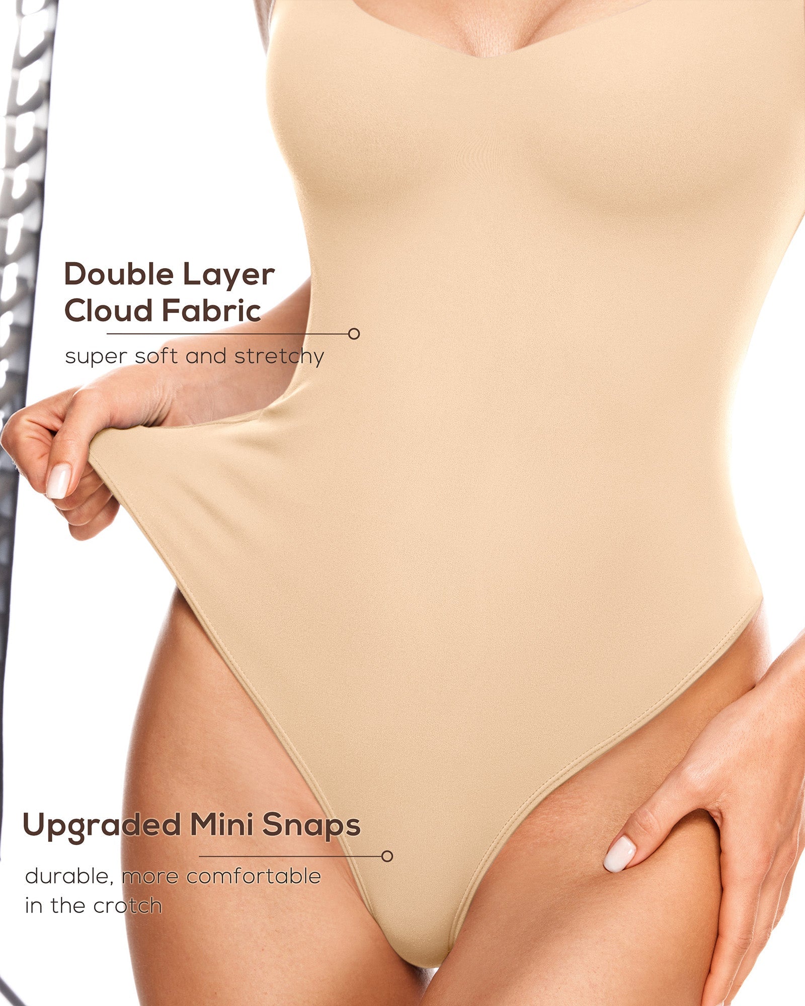 Natrelax™ V Neck Sleeveless Bodysuit