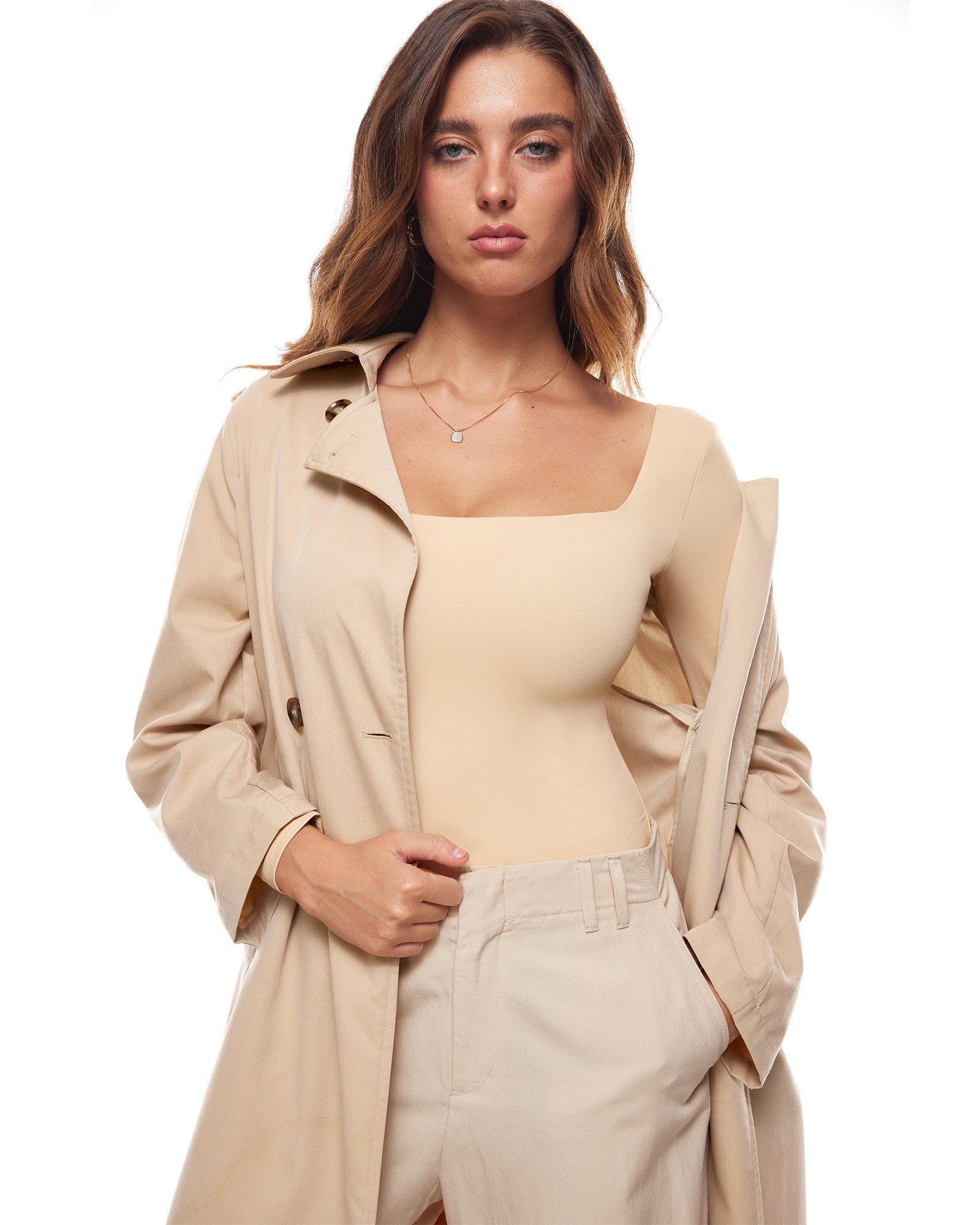 Natrelax™ Sqaure Neck Long Sleeve Bodysuit
