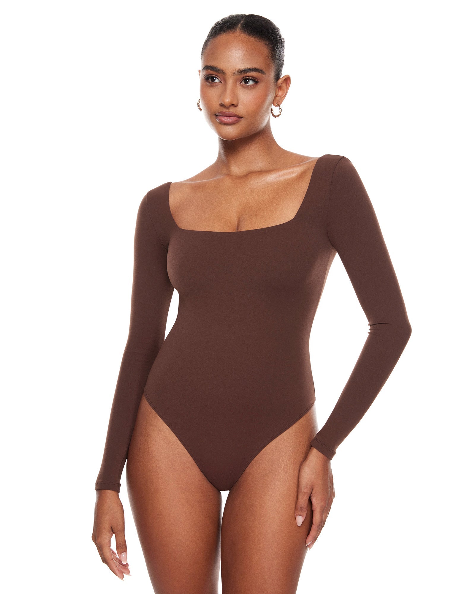 Natrelax™ Sqaure Neck Long Sleeve Bodysuit