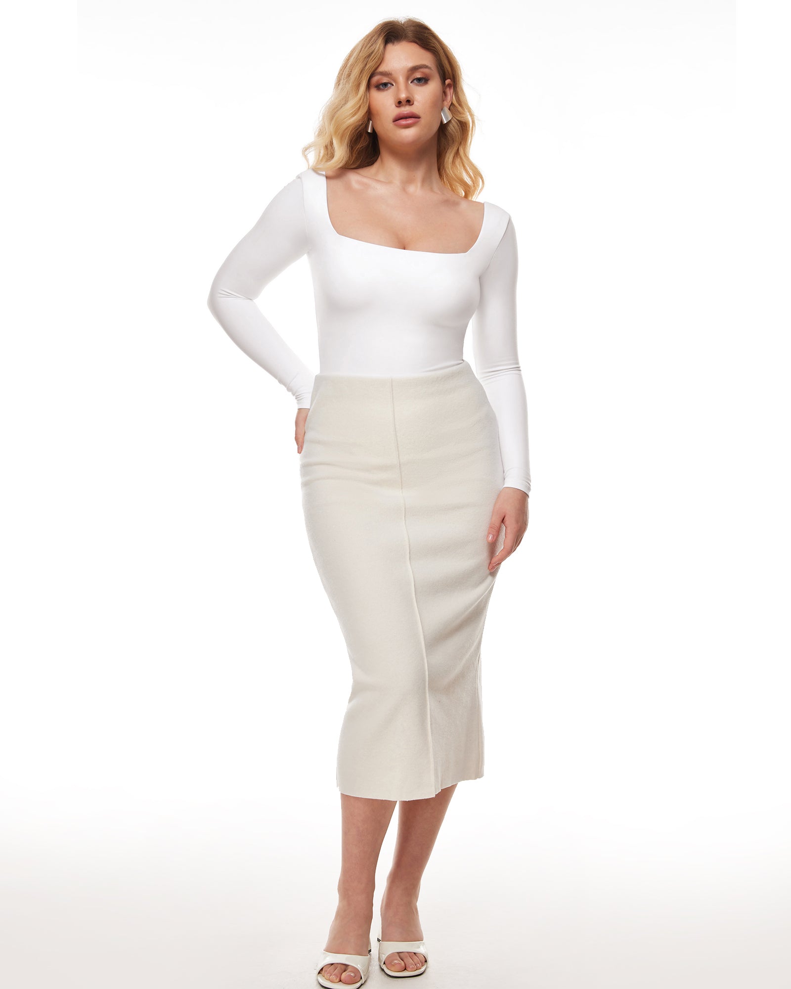 Natrelax™ Sqaure Neck Long Sleeve Bodysuit