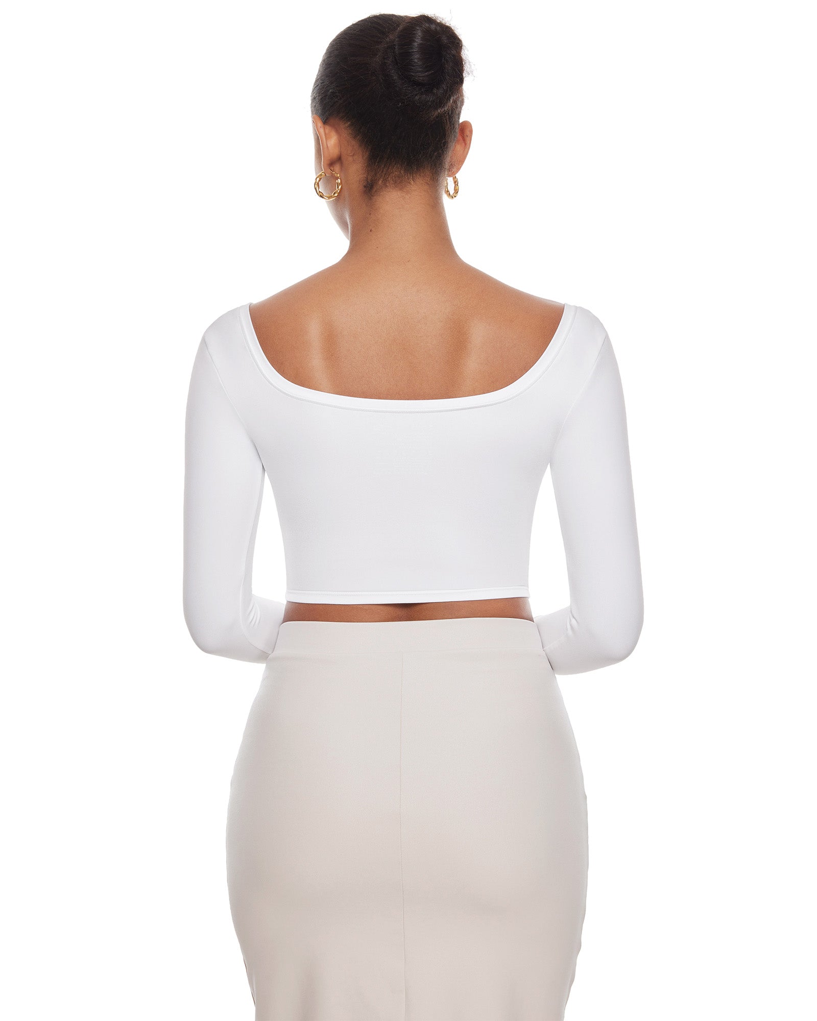 Natrelax™ Square Neck Long Sleeve Crop Top