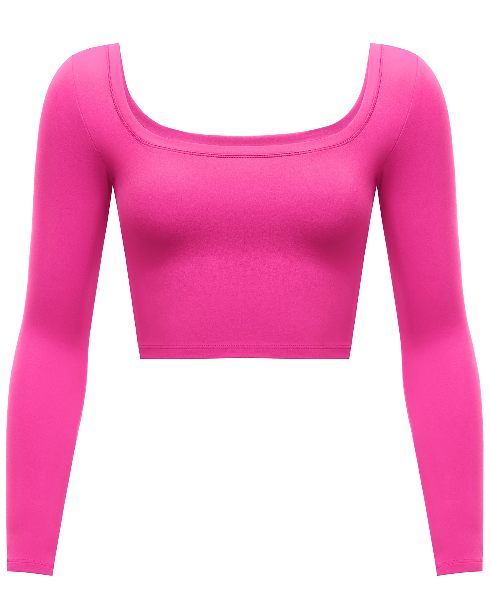 Natrelax™ Square Neck Long Sleeve Crop Top