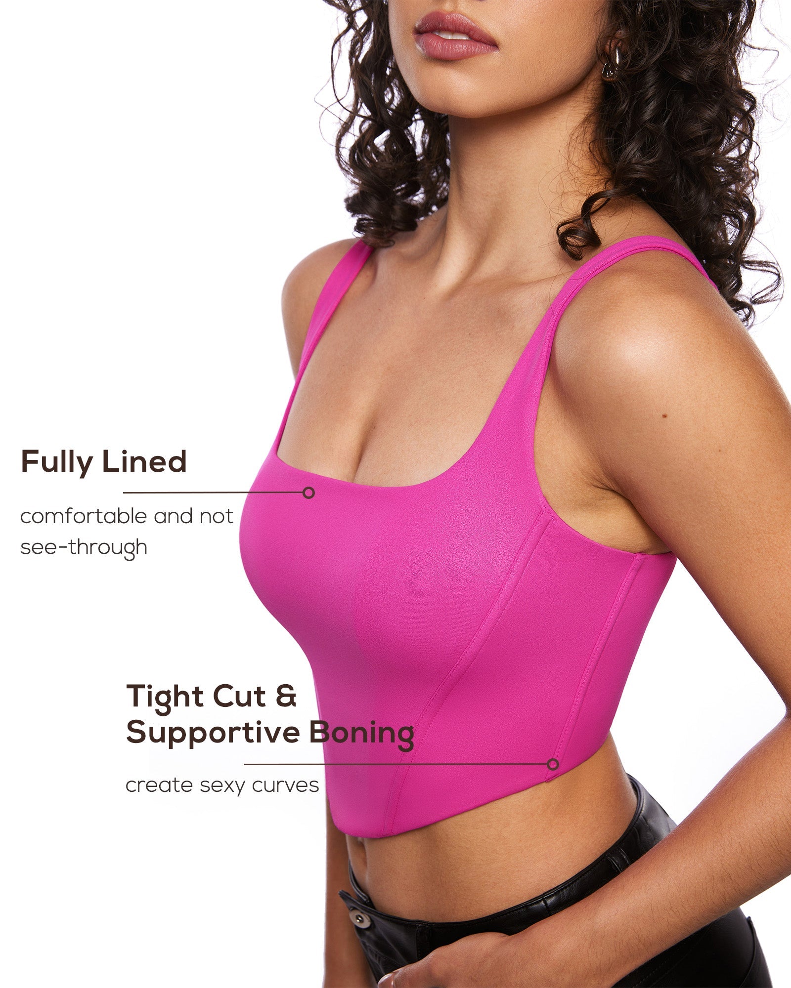 Natrelax™ Matte Faux Leather Crop Top