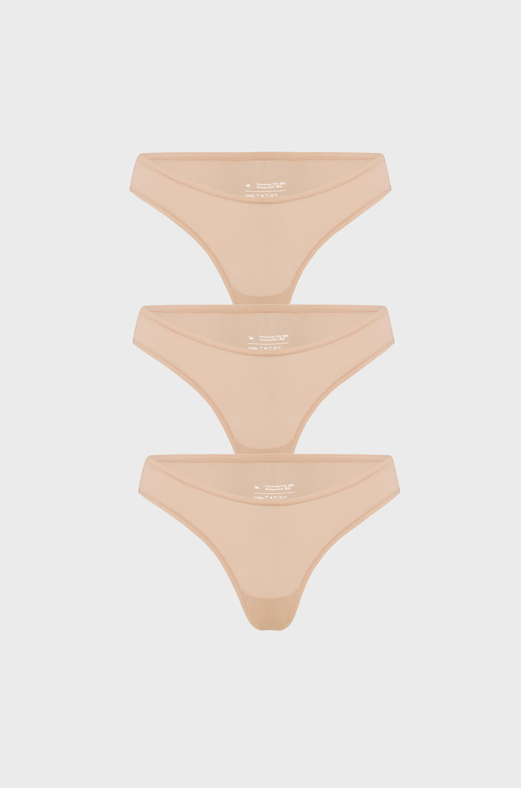 V-shaped Low Rise Thongs 3 Pack