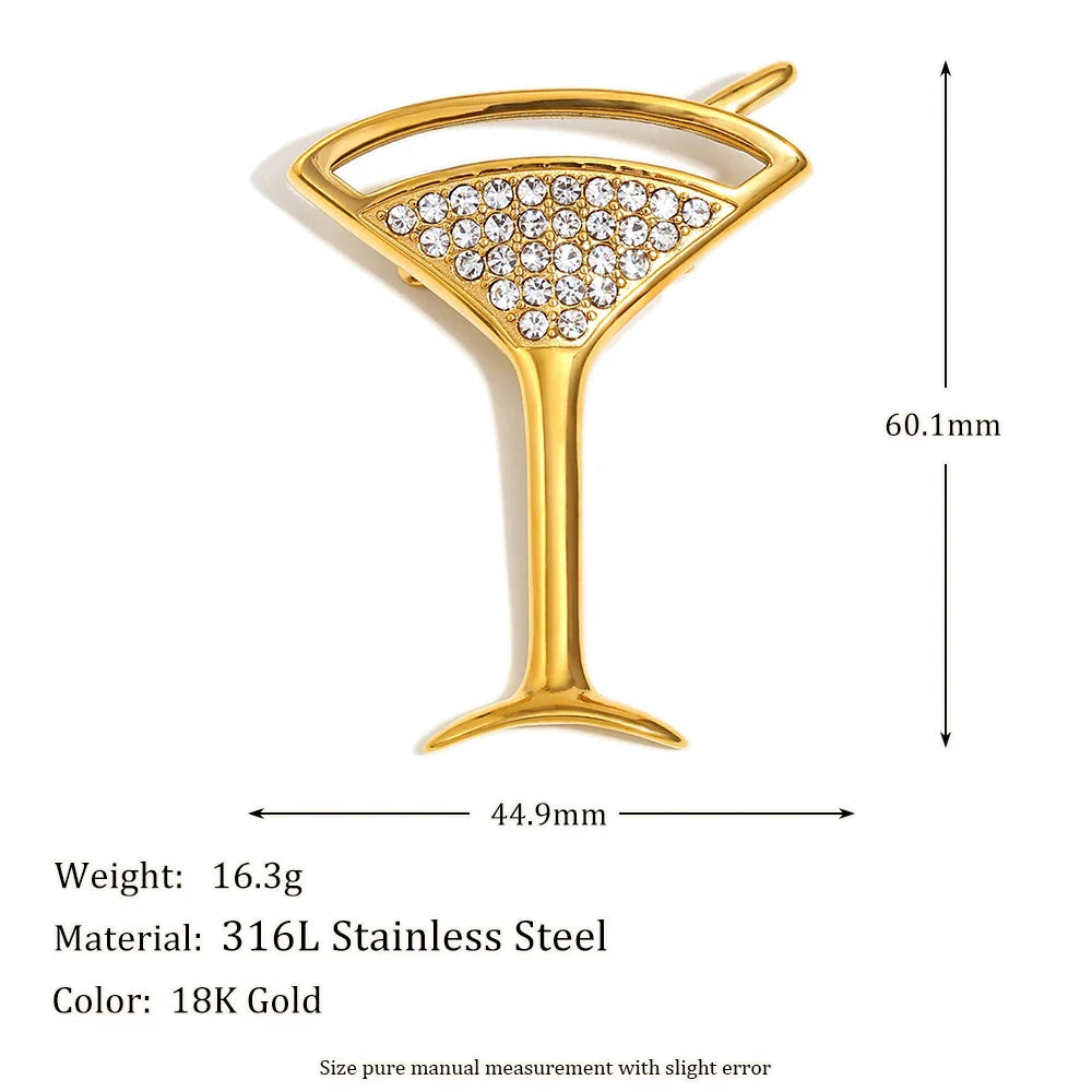 Broche Vinho Strass