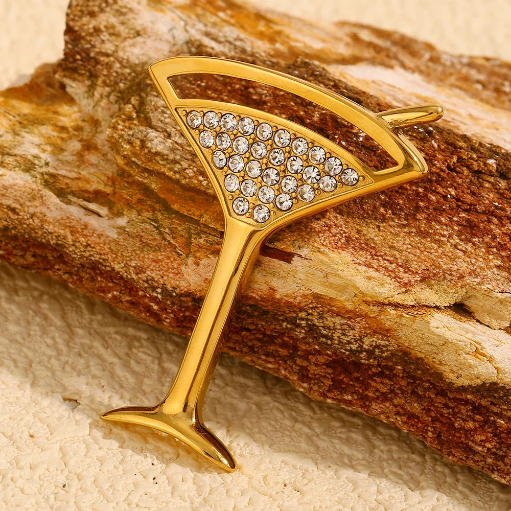 Broche Vinho Strass