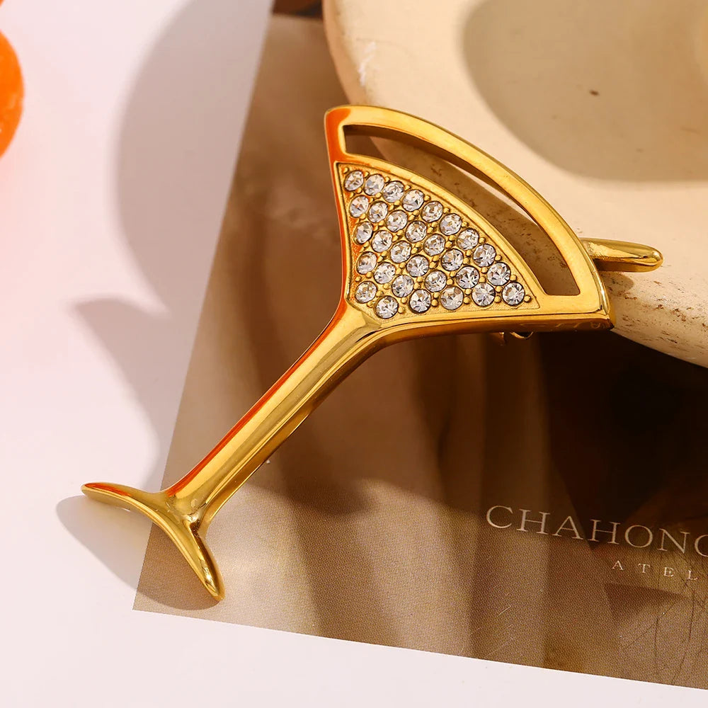 Broche Vinho Strass
