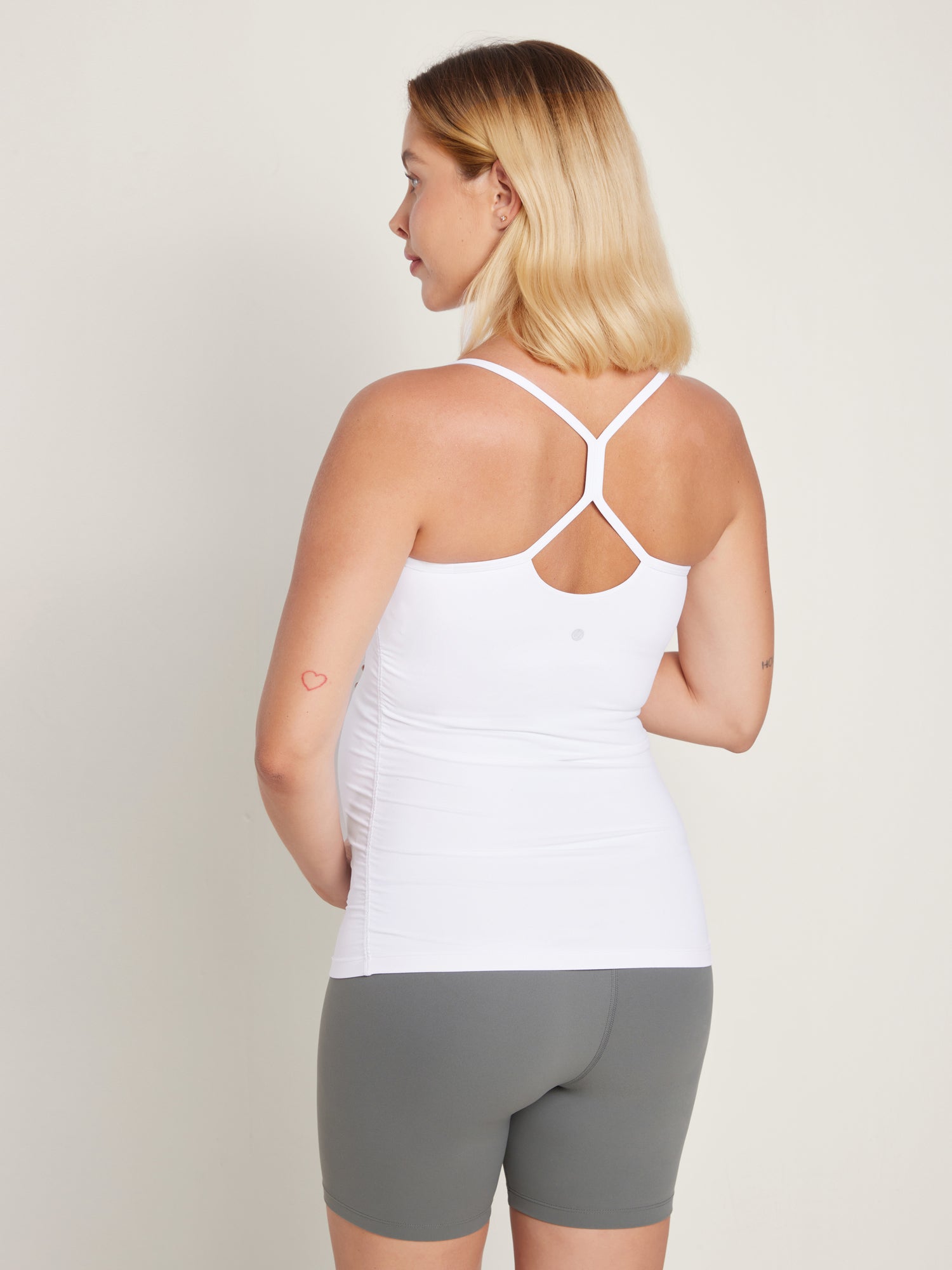 Y Back Maternity Tank - Ruched Sides