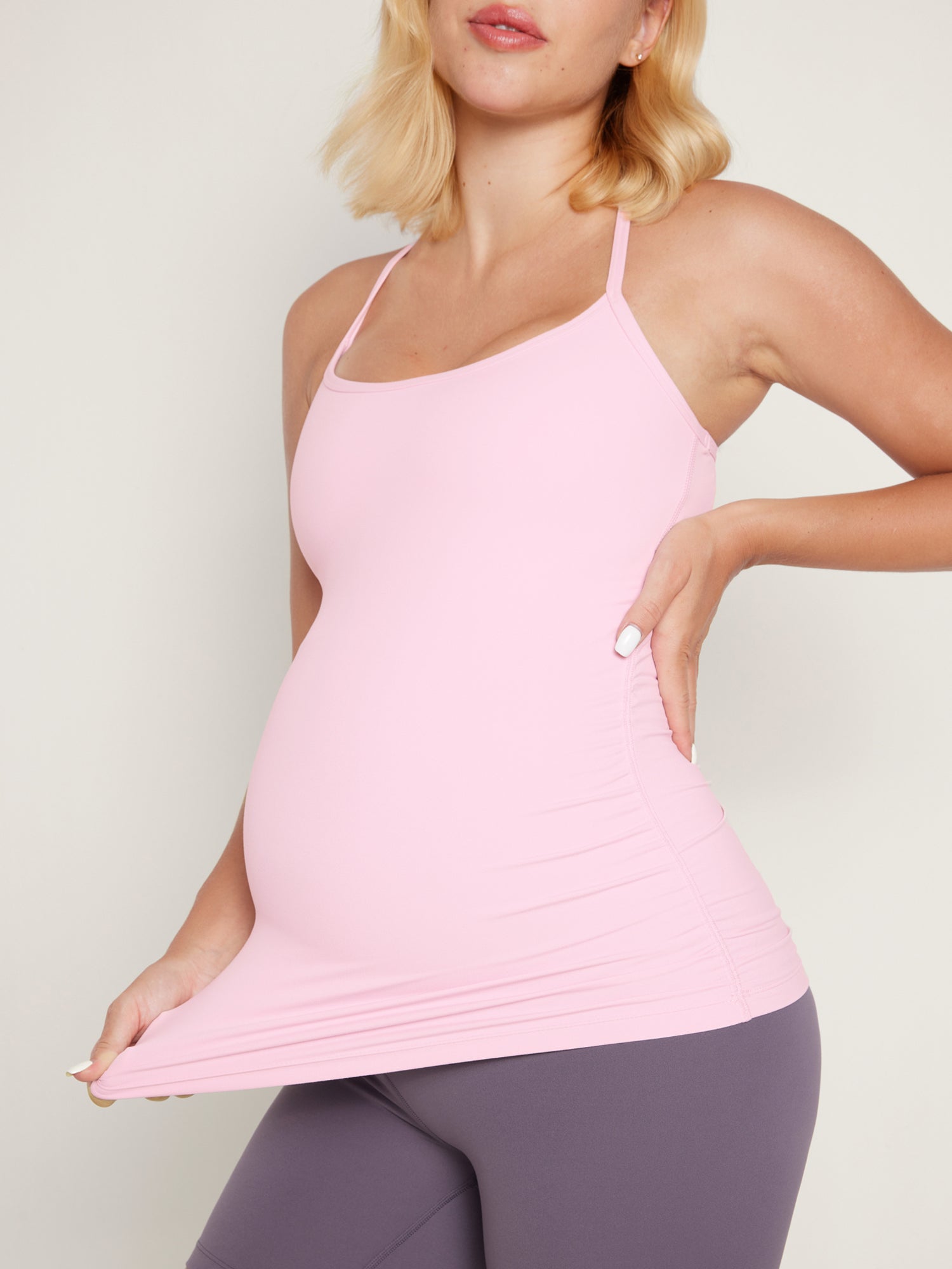 Y Back Maternity Tank - Ruched Sides
