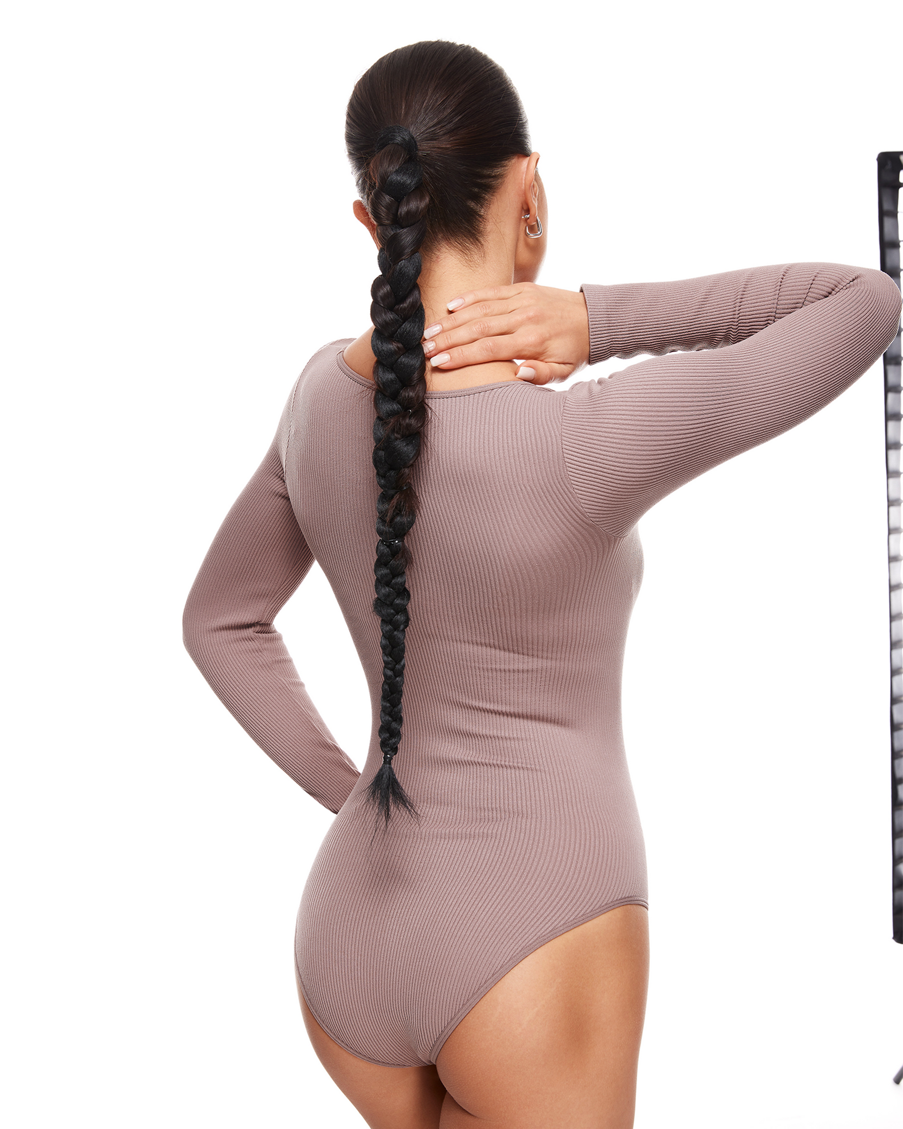 Ribbed Long Sleeve Scoop Neck Bodysuit