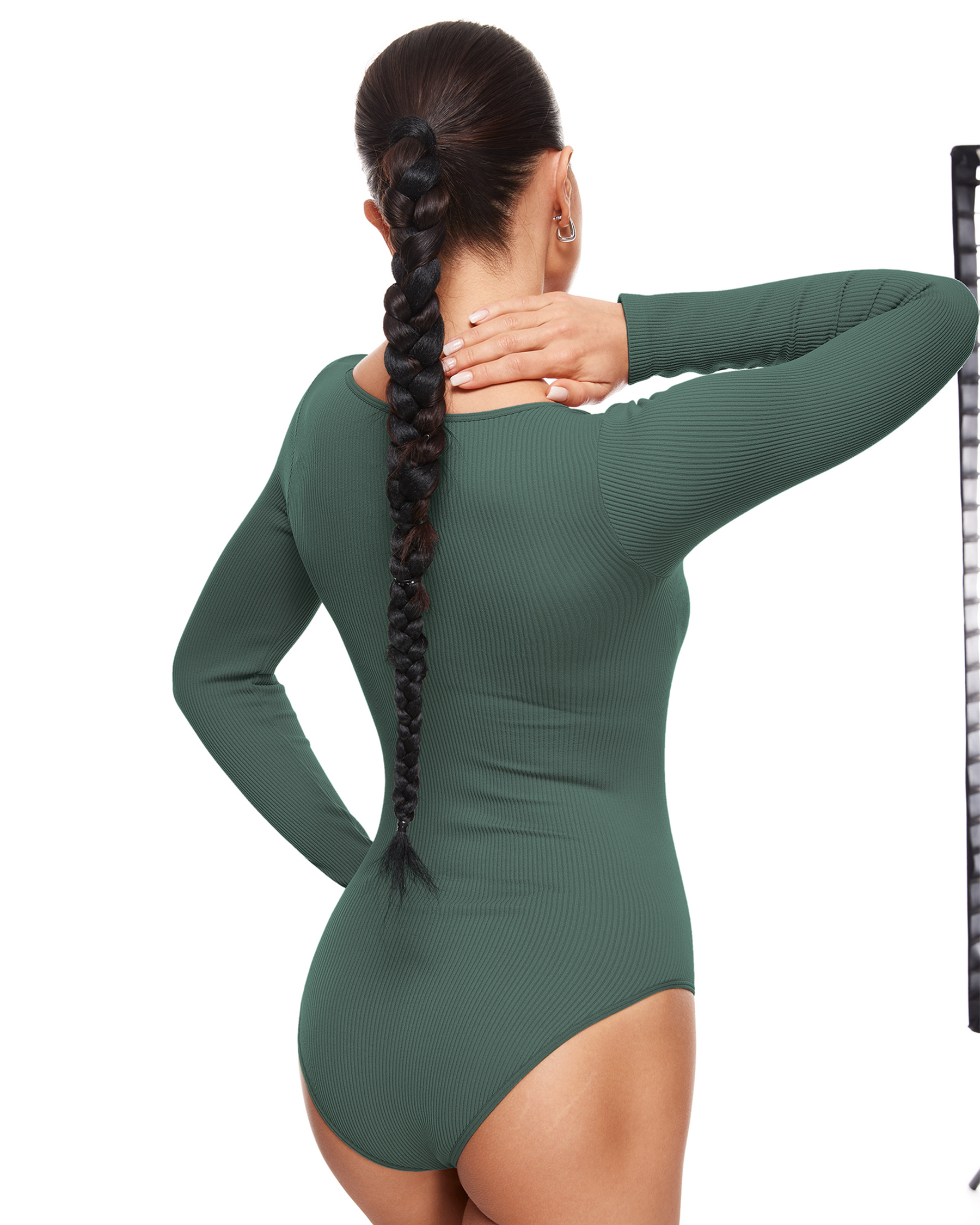 Ribbed Long Sleeve Scoop Neck Bodysuit