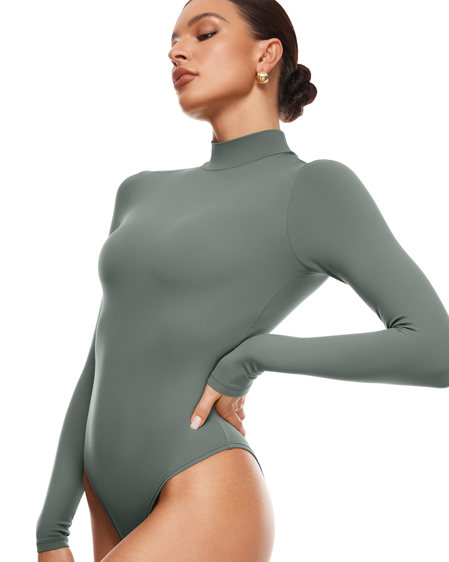 Natrelax™ Mock Neck Long Sleeve Bodysuit