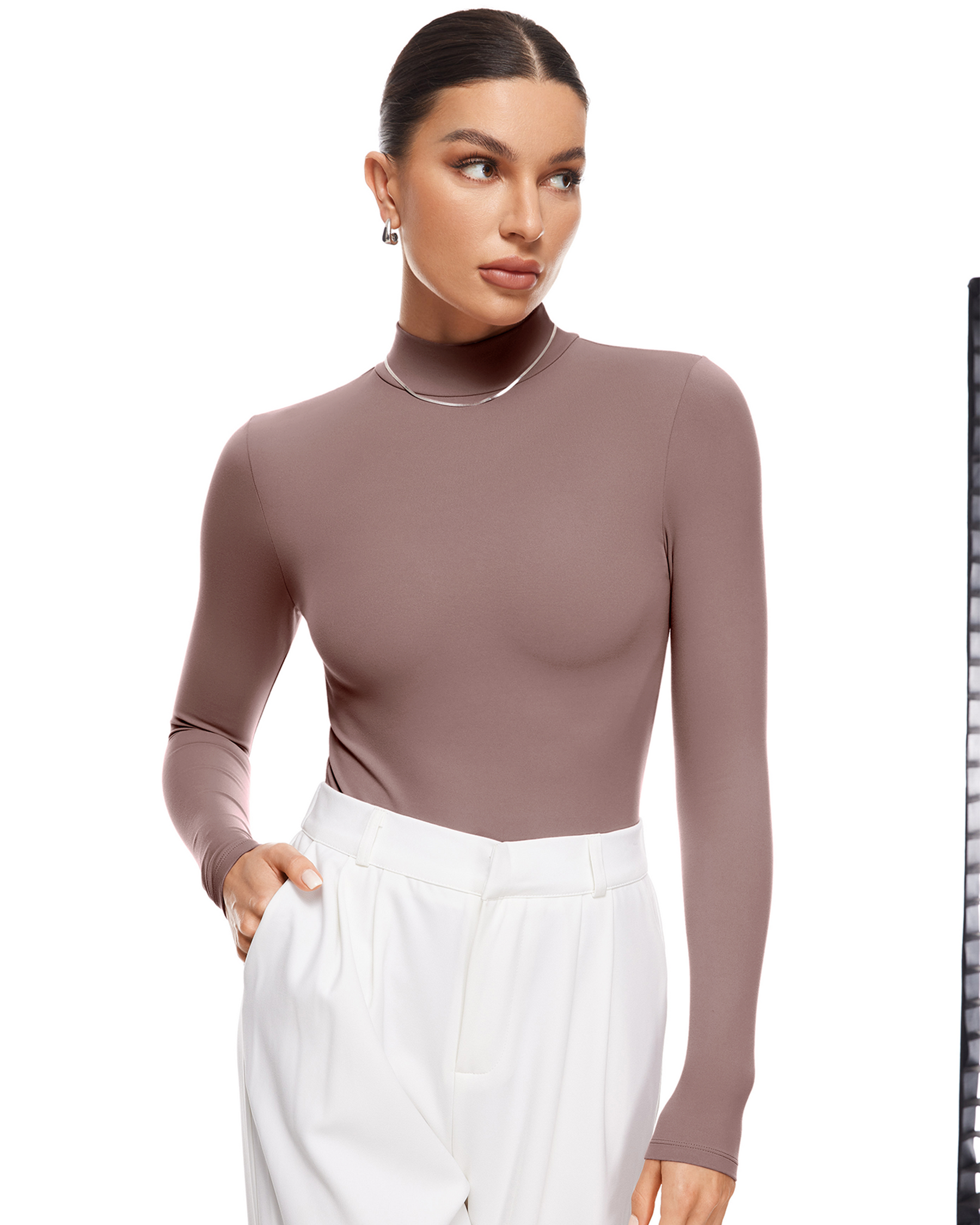 Natrelax™ Mock Neck Long Sleeve Bodysuit