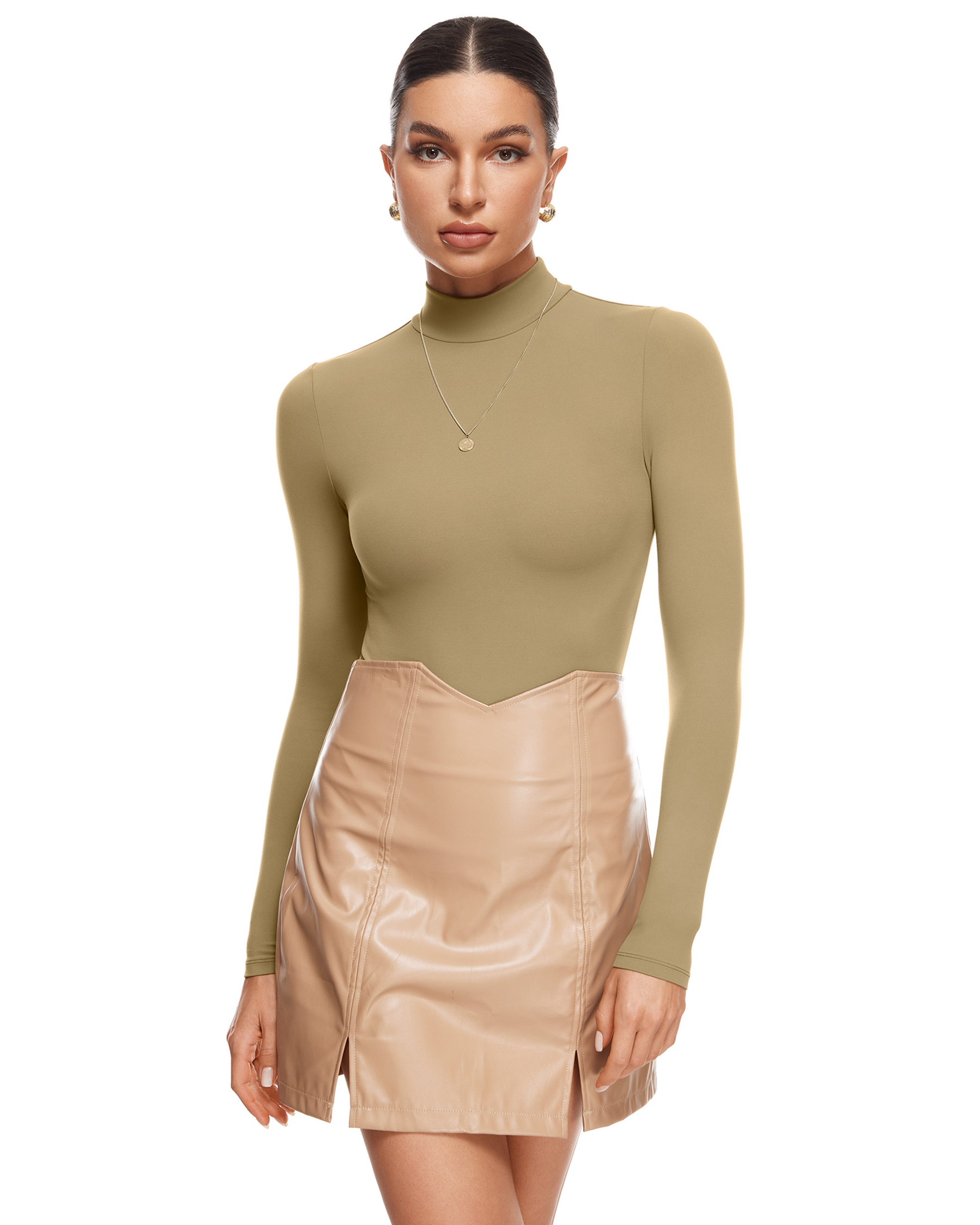 Natrelax™ Mock Neck Long Sleeve Bodysuit