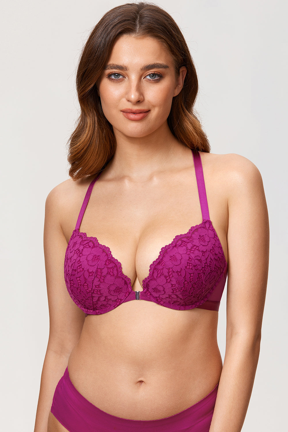 Lacy Racerback Push Up Bra