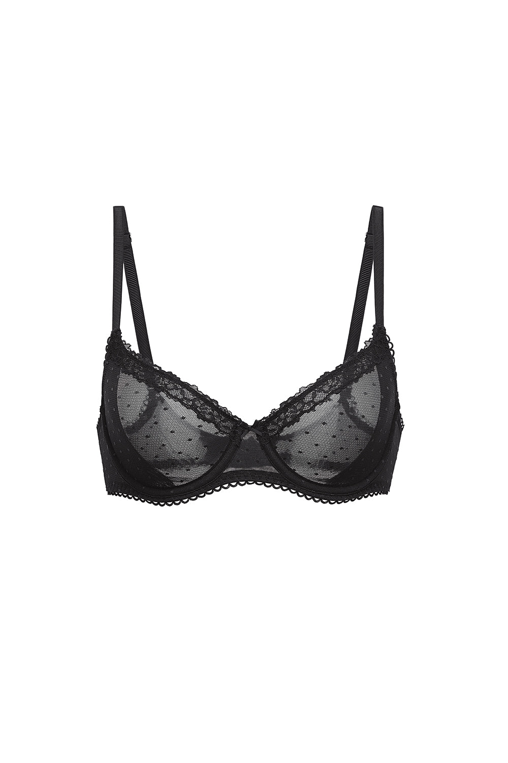 Natural See-Through Lace Demi Bra