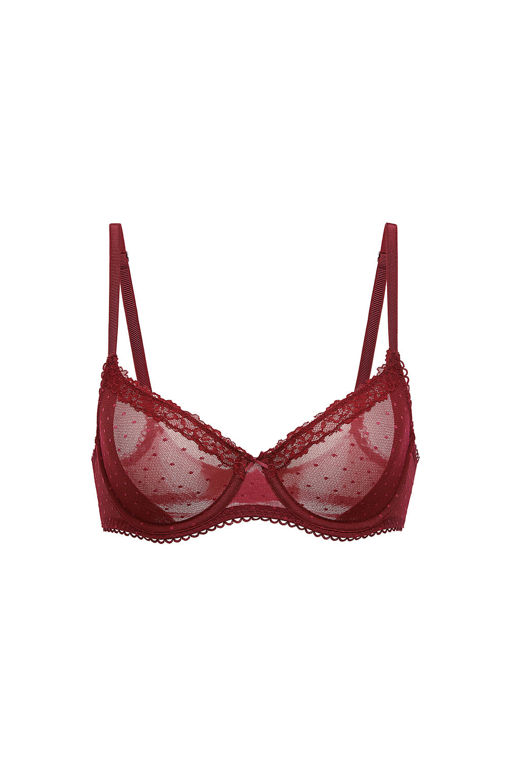 Natural See-Through Lace Demi Bra