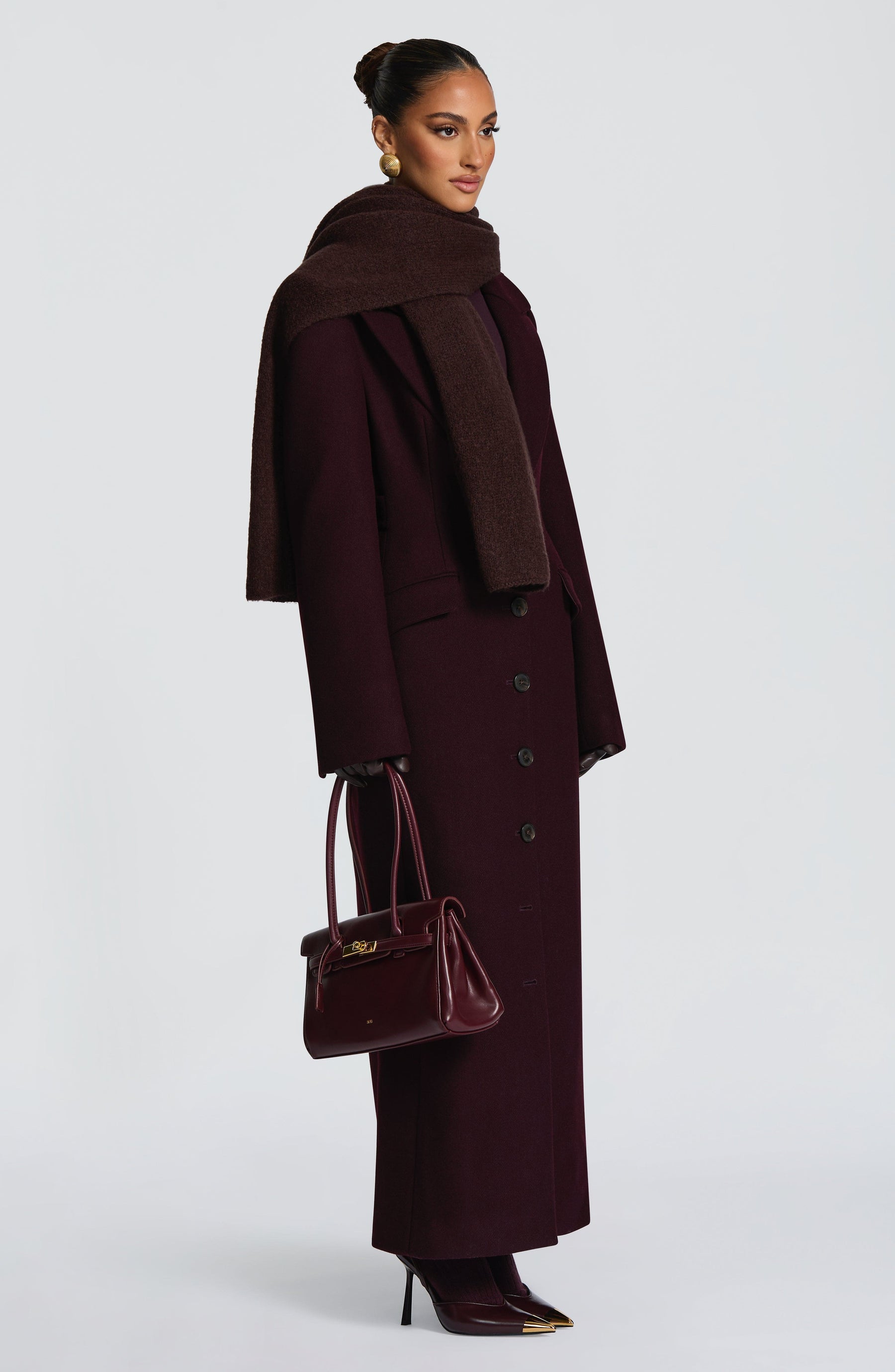Talin Scarf - Plum Brown