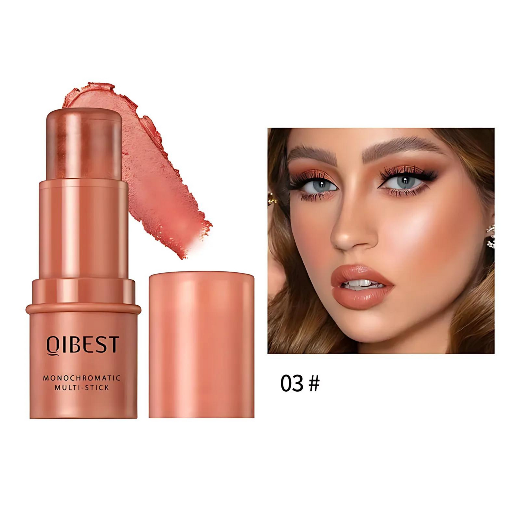 Bastão 3 em 1: Batom, Blush e Sombra