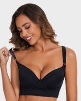 Woobilly Full-Coverage Smooth Back Bra for Women-2Pcs Black