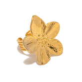 Anel Flor Ajustável Banhado a Ouro 18k