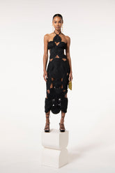 SHENAZ CROCHET DRESS - BLACK