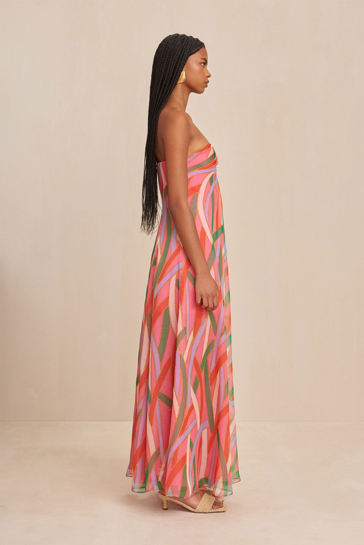 MISA GOWN - VINTAGE STRIPE PRINT