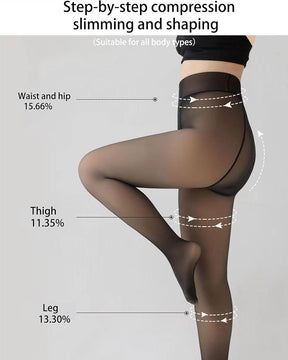 Translucent Fleece Lined Tights For Women