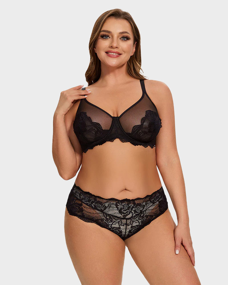 Woobilly® Full Coverage Lace Black Minimizer Bra