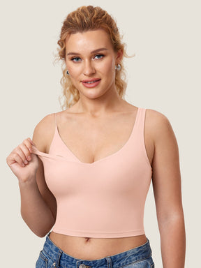V Neck Nursing Crop Tank Top