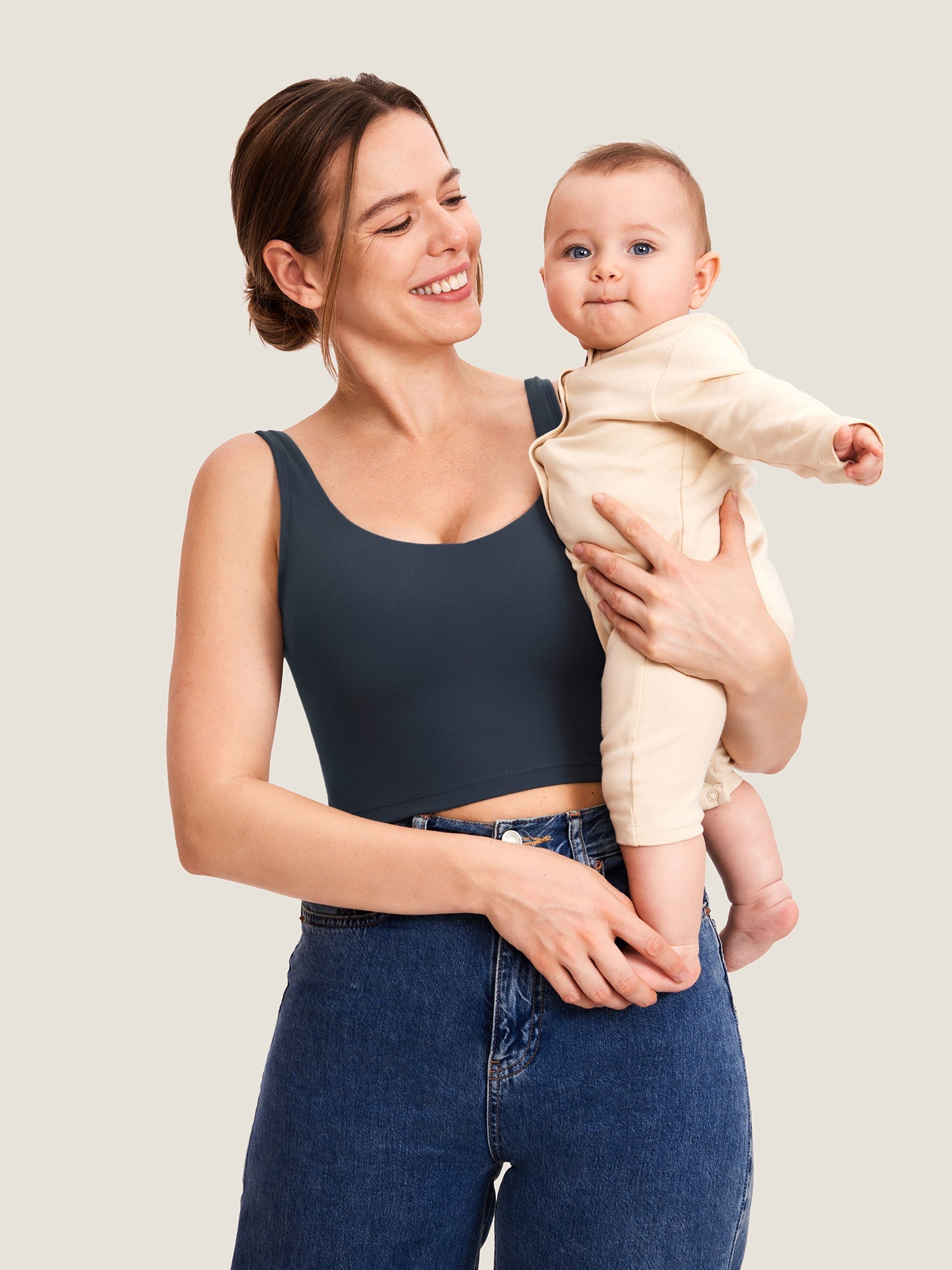 V Neck Nursing Crop Tank Top