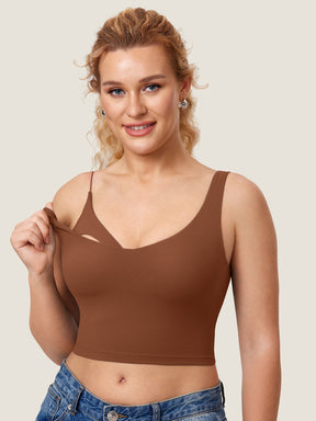 V Neck Nursing Crop Tank Top