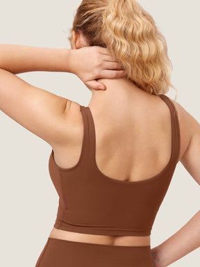 V Neck Nursing Crop Tank Top