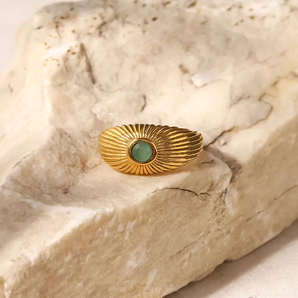 Anel Solar Banhado a Ouro 18k