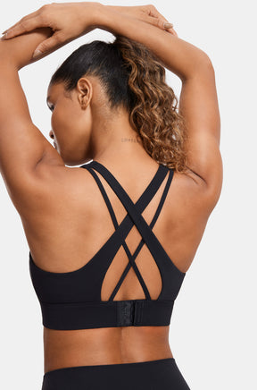 Zip Front Cross Back Sports Bra