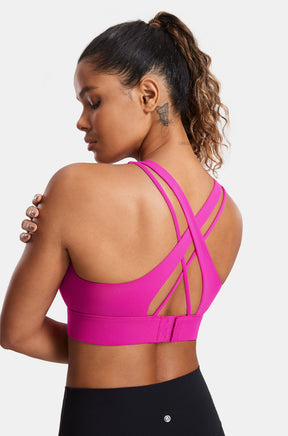 Zip Front Cross Back Sports Bra