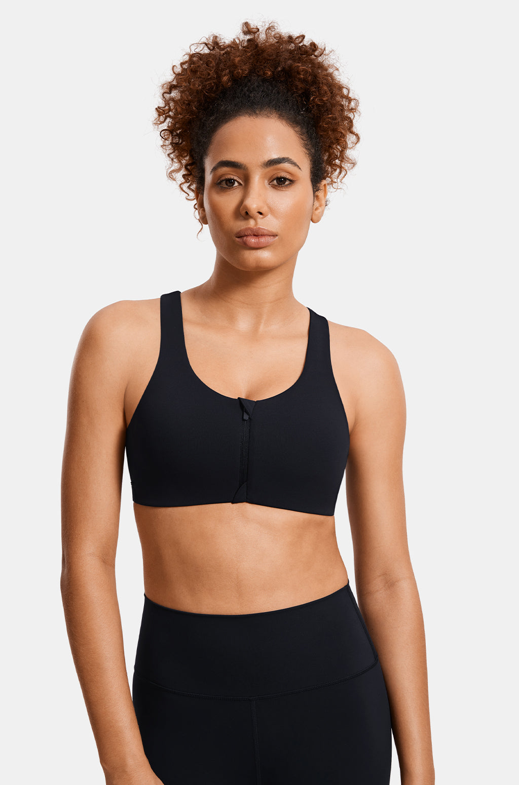 Zip Front Racerback Sports Bra