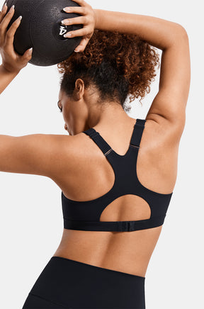 Zip Front Racerback Sports Bra