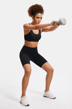 Zip Front Racerback Sports Bra