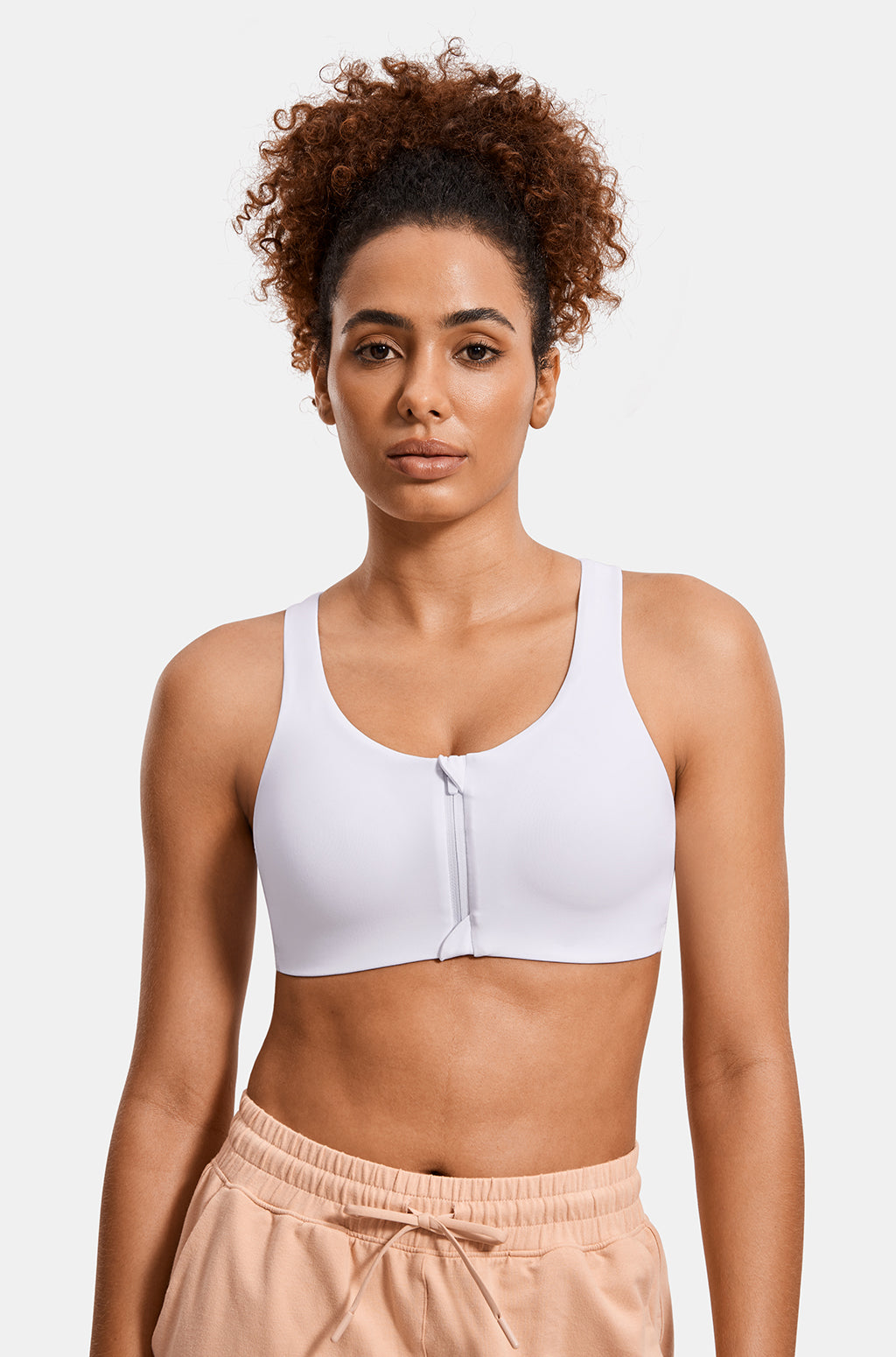 Zip Front Racerback Sports Bra