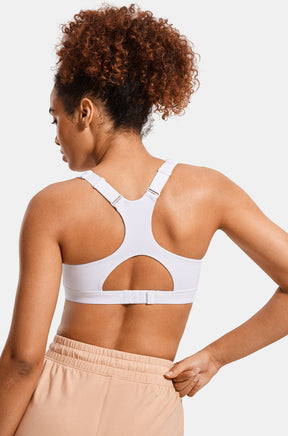 Zip Front Racerback Sports Bra